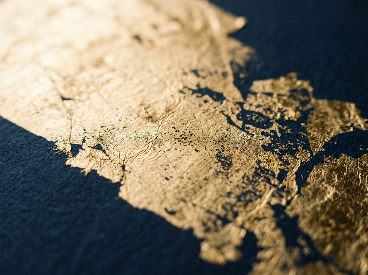 Gold leaf texture on deep navy, representing enduring standards